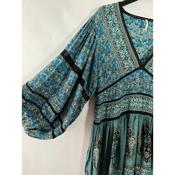 Free People Tunic Top Mini Dress XS Luna Scarf Babydoll Y2k Festival Coachella - Picture 9 of 13